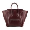 Celine Luggage medium model handbag in burgundy leather and light blue piping - 360 thumbnail