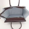 Celine Luggage medium model handbag in burgundy leather and light blue piping - Detail D2 thumbnail