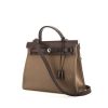 Hermes Herbag shoulder bag in brown canvas and leather - 00pp thumbnail