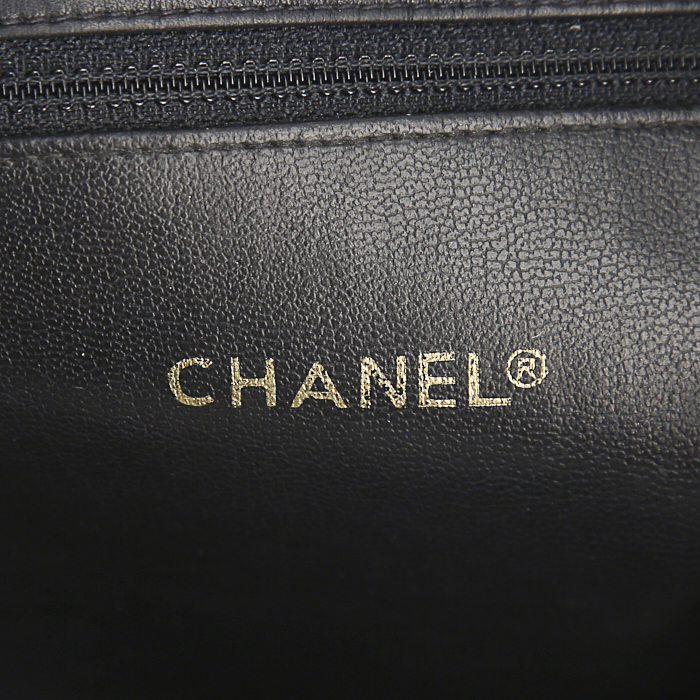 Shopping bag Chanel Vintage in pelle blu marino - Detail D3
