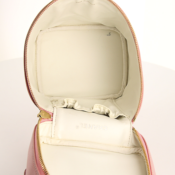 Chanel Vanity in pelle martellata rosa - Detail D2