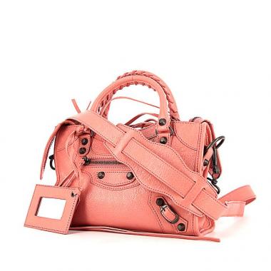 Borsa a tracolla Balenciaga Classic Mini City  in pelle rosa