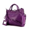 Bolso de mano Balenciaga Velo en cuero violeta - 00pp thumbnail