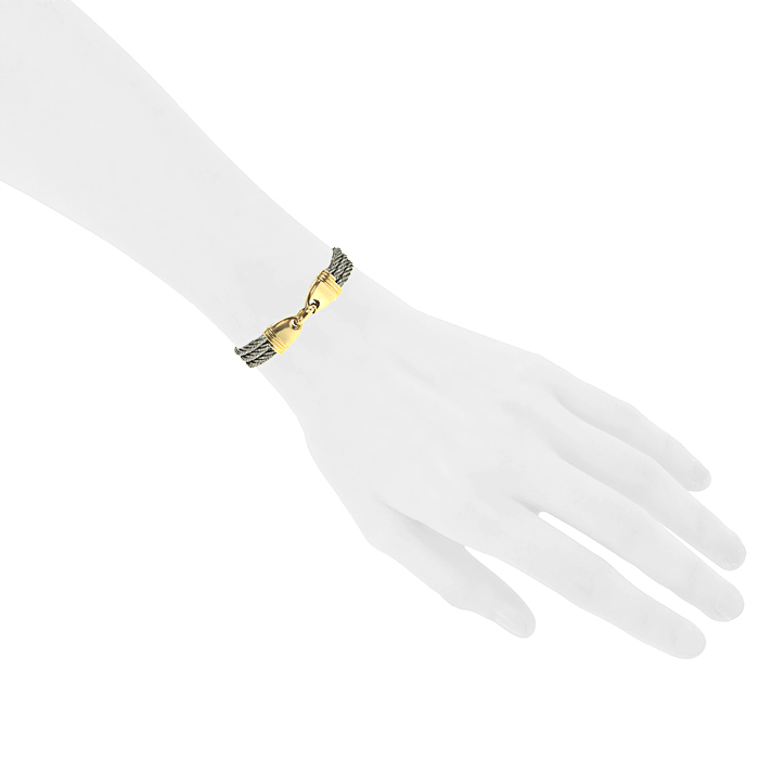 Fred Force 10 1980's bracelet in yellow gold and stainless steel - Detail D1