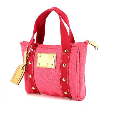Borsa Louis Vuitton Antigua in tela bicolore rosa e rosa Rubis e pelle naturale