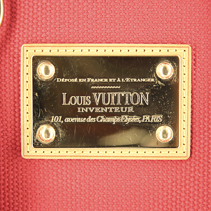 Louis Vuitton Antigua handbag in red and purple canvas - Detail D3