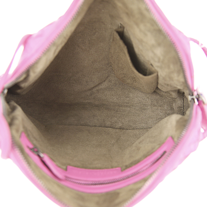 Borsa a tracolla Bottega Veneta in pelle intrecciata rosa - Detail D2