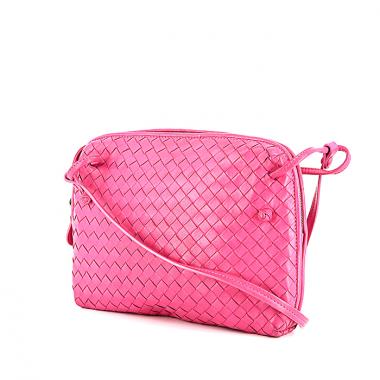 Bolso bandolera Bottega Veneta en cuero intrecciato rosa