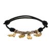 Pomellato Dodo bracelet in leather,  yellow gold and silver - 00pp thumbnail