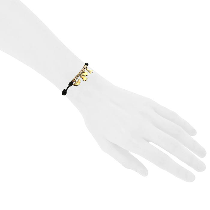 Bracelet Pomellato Dodo en cuir,  or jaune et argent - Detail D1