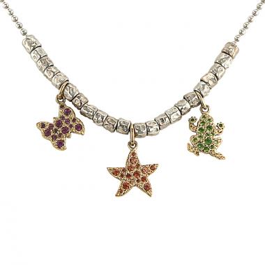 Collar Pomellato en plata,  oro amarillo y piedras de colores