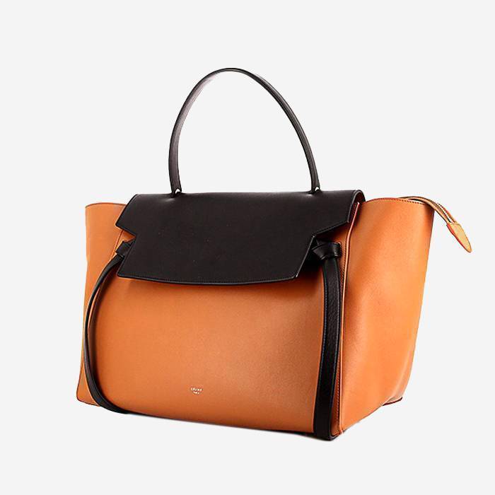 Borsa Celine  Belt modello grande  in pelle bicolore gold e nera