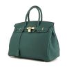 Hermes Birkin 35 cm handbag in malachite green leather taurillon clémence - 00pp thumbnail