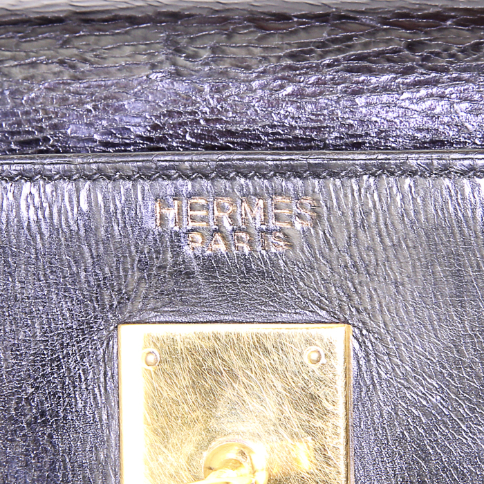 Borsa Hermes Kelly 35 cm in pelle box nera - Detail D3