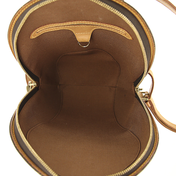 Mochila Louis Vuitton Ellipse en lona Monogram marrón y cuero natural - Detail D2