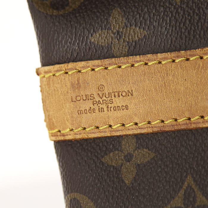 Bolsa de viaje Louis Vuitton Keepall 50 cm en lona Monogram y cuero natural - Detail D4