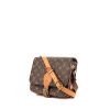 Borsa a tracolla Louis Vuitton Cartouchiére in tela monogram marrone e pelle naturale - 00pp thumbnail