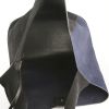 Marni shopping bag in black leather and navy blue suede - Detail D2 thumbnail