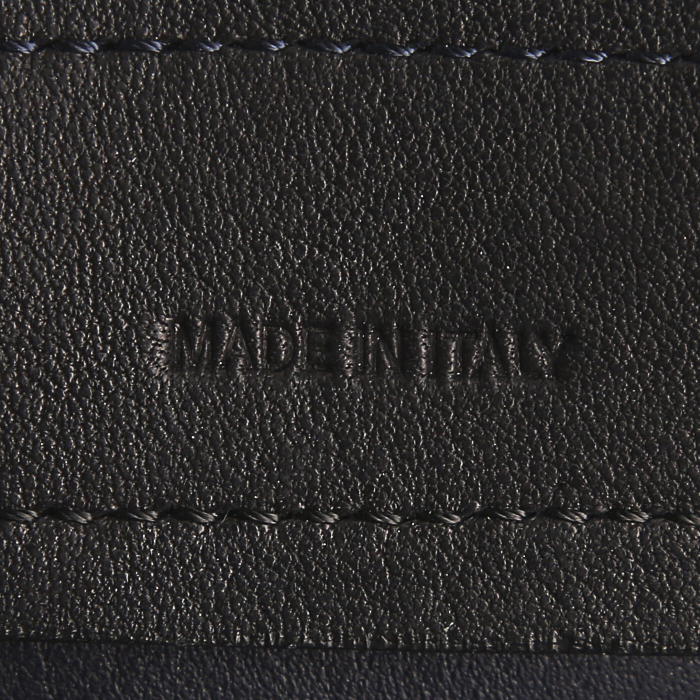 Shopping bag Marni in pelle nera e camoscio blu marino - Detail D3