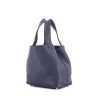 Hermes Picotin small model shopping bag in blue leather taurillon clémence - 00pp thumbnail