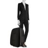Louis Vuitton Conquérant suitcase in black damier canvas and brown leather - Detail D1 thumbnail