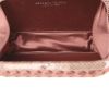Pochette Bottega Veneta Knot in raso rosa con motivo con trecce e pelle ayers rosa - Detail D2 thumbnail