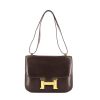 Hermes Constance handbag in chocolate brown box leather - 360 thumbnail
