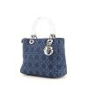 Dior Lady Dior handbag in blue denim canvas - 00pp thumbnail