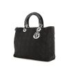 Dior Lady Dior large model handbag in black canvas cannage and black patent leather - 00pp thumbnail