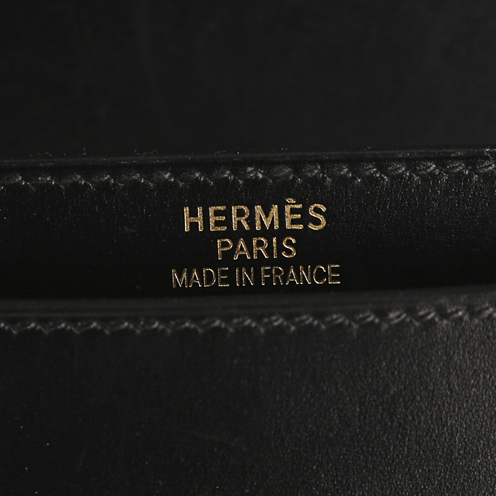 Porte-documents Hermes Kelly - Business en cuir box noir - Detail D3