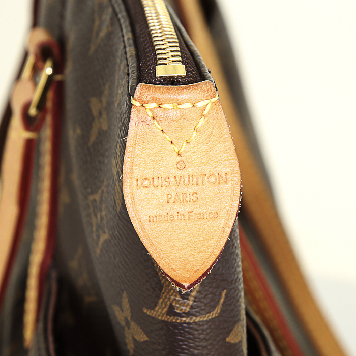 Louis Vuitton Totally medium model shopping bag in monogram canvas and natural leather - Detail D3