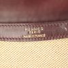 Hermes Constance handbag in burgundy leather and beige canvas - Detail D4 thumbnail