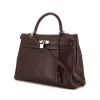 Hermes Kelly 35 cm handbag in brown grained leather - 00pp thumbnail