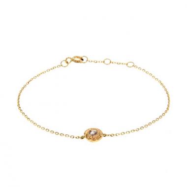Bracelet De Beers Talisman en or jaune et diamant brut cognac