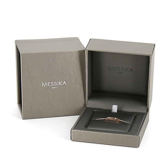 Brazalete Messika Baby Move en oro rosa y diamantes - Detail D2