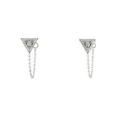 Paire de boucles d'oreilles Messika en or blanc 14k et diamants