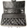 Chanel 2.55 handbag in black quilted leather and beige leather - Detail D5 thumbnail
