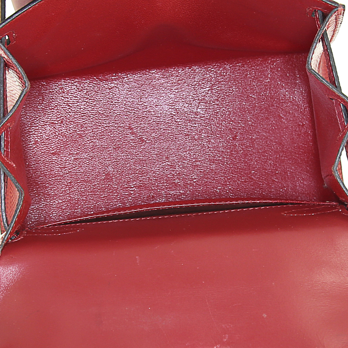 Hermes Kelly 20 cm handbag in red lizzard - Detail D3