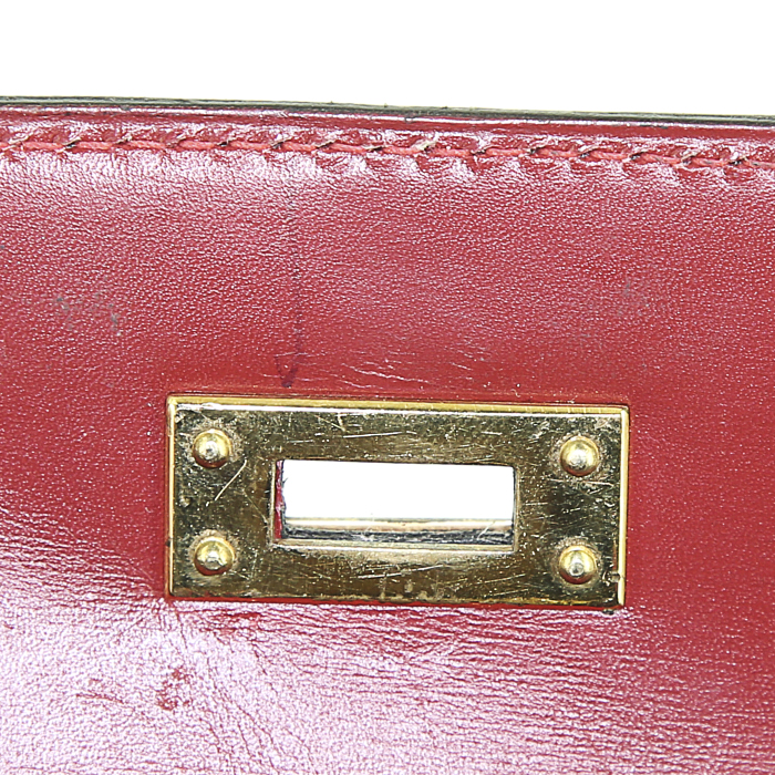 Hermes Kelly 20 cm handbag in red lizzard - Detail D5