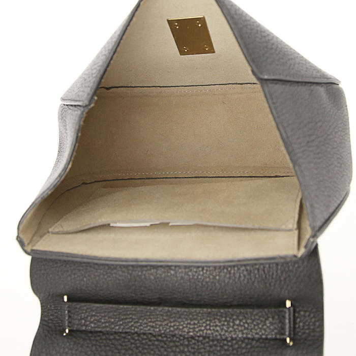 Sac bandoulière Chloé Drew en cuir noir - Detail D2