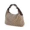 Gucci Jockey handbag in beige monogram canvas and brown leather - 00pp thumbnail