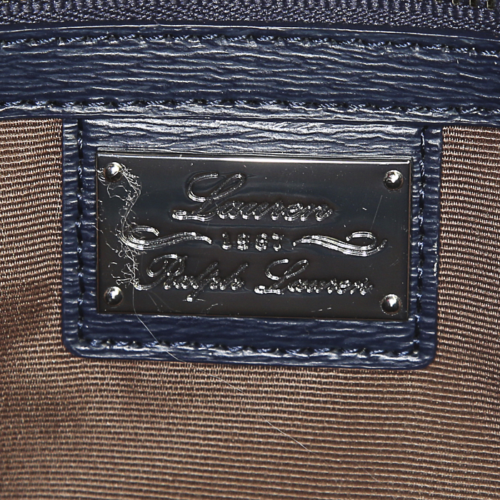 Bolso de mano Ralph Lauren en cuero azul marino - Detail D3