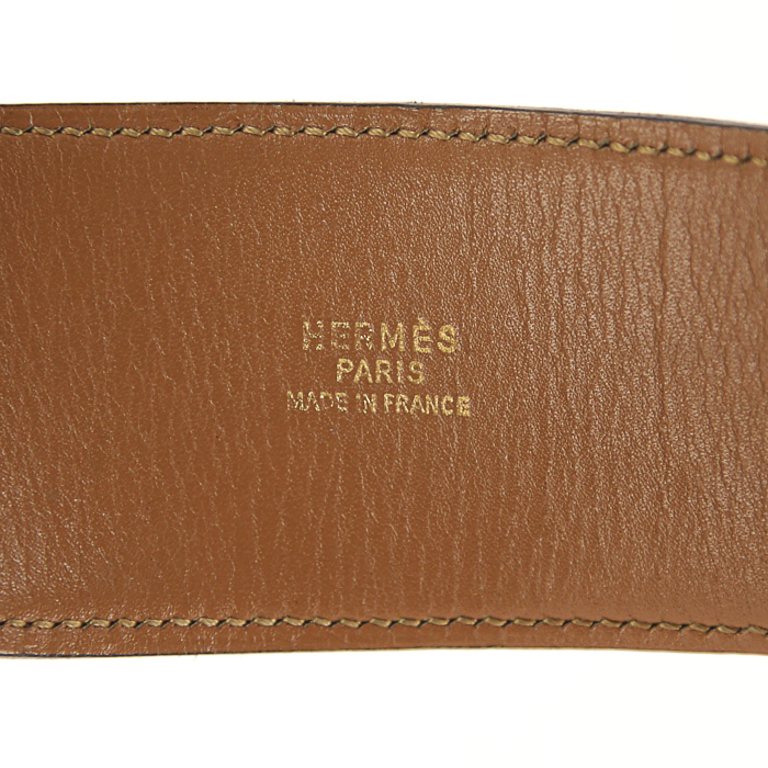 Cintura Hermès Médor in struzzo gold - Detail D1