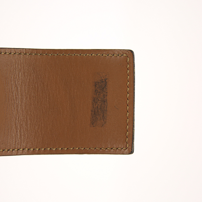 Cinturón Hermès Médor en avestruz color oro - Detail D2