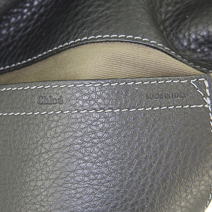 Chloé Marcie shoulder bag in black grained leather - Detail D3