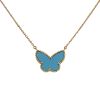 Van Cleef & Arpels Lucky Alhambra necklace in yellow gold and turquoise - 00pp thumbnail