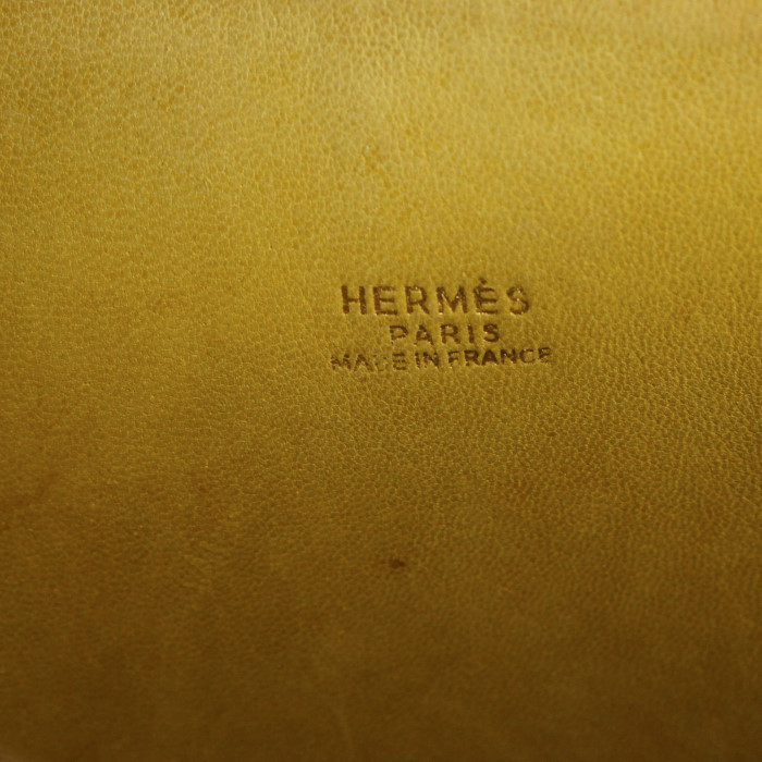 Bolso de mano Hermes Bolide 30 cm en cuero epsom amarillo - Detail D4