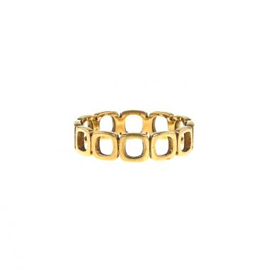 Hemstitched Dinh Van Impression Domino ring in yellow gold