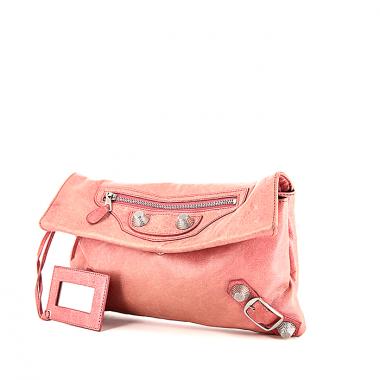 Bolsito de mano Balenciaga Enveloppe en cuero rosa