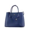 Prada handbag in blue leather saffiano - 360 thumbnail